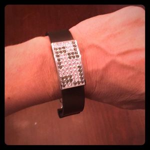 Swarovski jeweled bracelet with black band